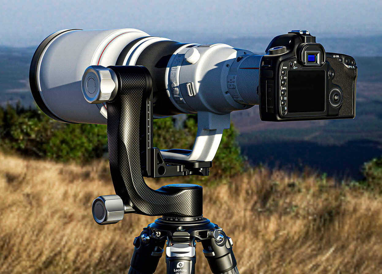 rótula gimbal Leofoto PG-3L para teleobjetivo